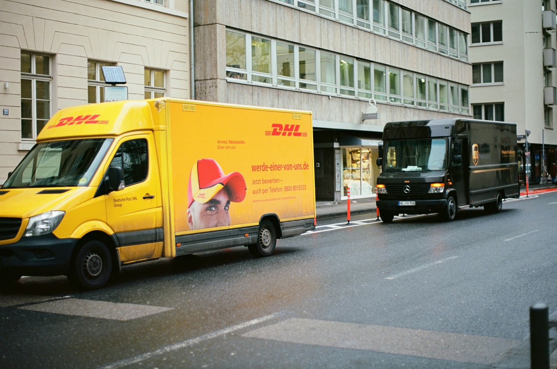 DHL and UPS Delivery Trucks
